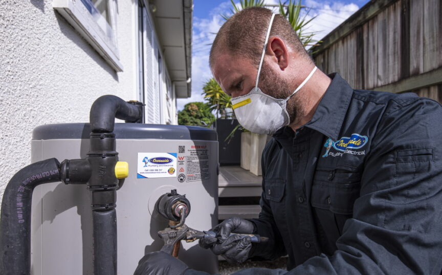 Employee with Face Mask — Reliable Local Plumbers in Gold Coast